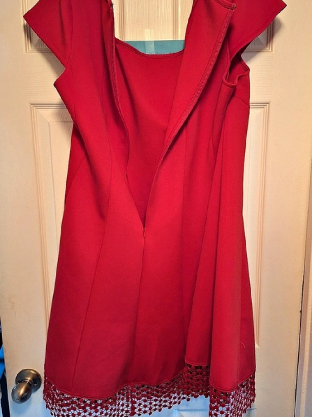 Lane Bryant Red Lace Hem Dress Size 16 Like New